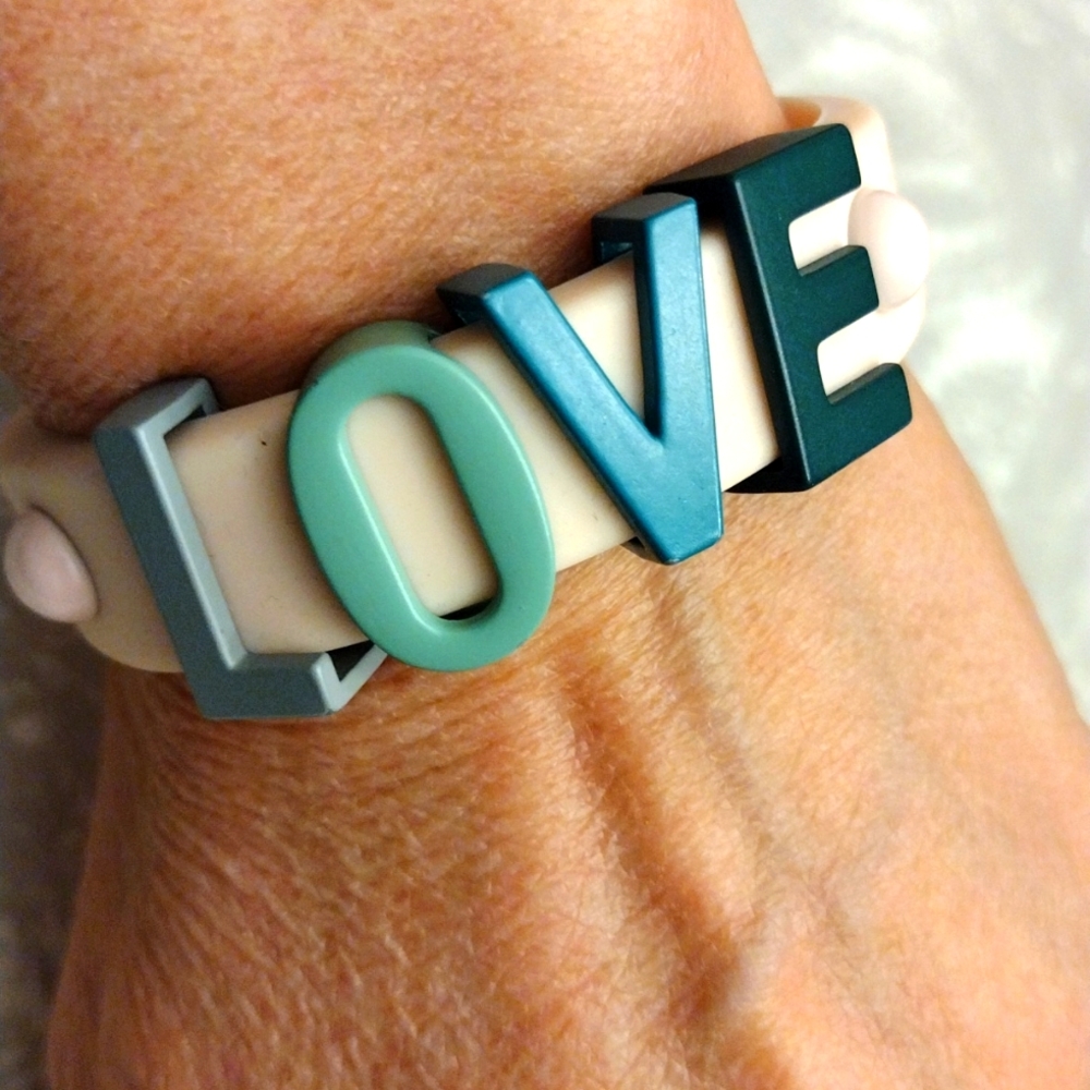 BCBGENERATION slide letters charm bracelet.